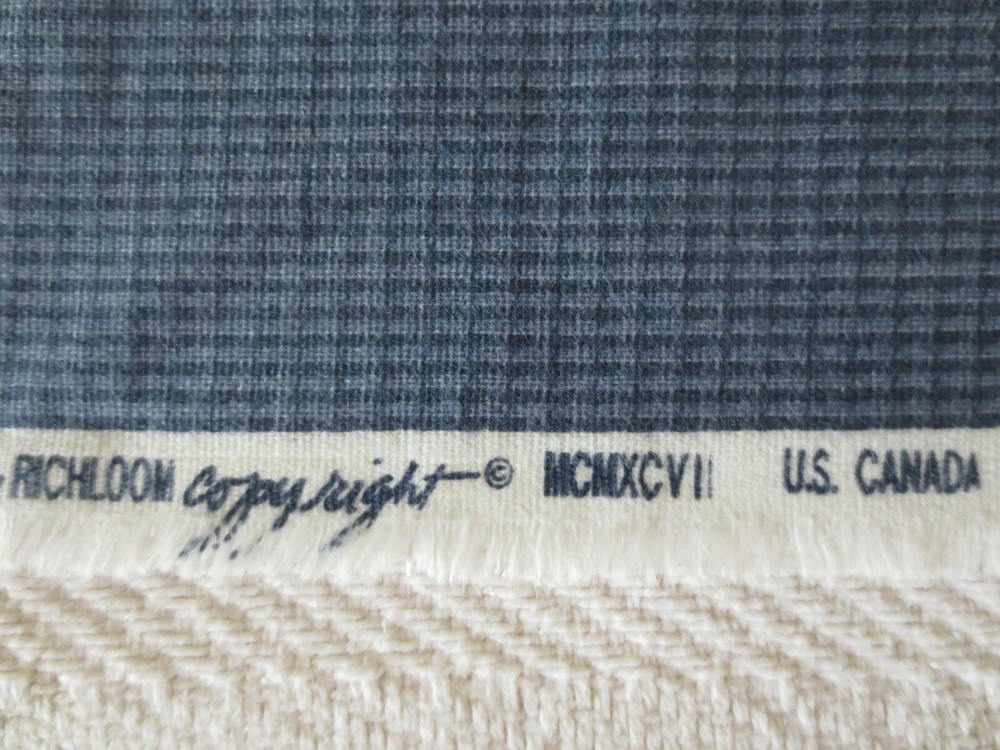3189 Richloom NAVY & GRAY CHECK HOME DECOR Cotton Blend FABRIC-54″ x 8 5/8 yds.