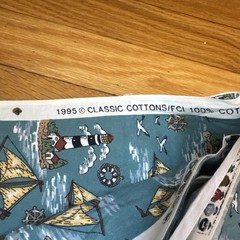 1995 100% Cotton Lighthouse And Sailboat Nautical Fabric On Teal Background 4 Yd