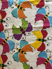Colorful Butterfly Fabric 28×24 Home Decor Upholstery Weight Bright