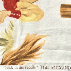 Alexander Henry Back In The Saddle 2008 Pinup Cowgirls White Fabric 2.6YD WASHED