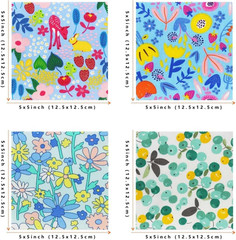 Floral Print 100% Cotton Fabric Charm Pack – 42 Precut 5×5 Inch Quilting Squares