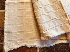 EUC 2pcs (4.8yd total X 54″) heavy cotton pink/peachy w/ “raised square” weave