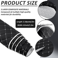 Quilted Foam Faux Leather Fabric 2.1 Yards, 61″ Diamonds Pattern for Upholstery