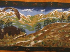 Cotton Fabric Border Print Painted Desert Southwestern by Fabri-Quilt 1yd 31″x42