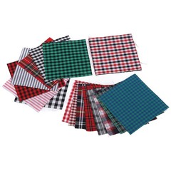 20pcs Plaid Fabric Rich Bright Colors Soft Breathable For DIY Projects Cotton Fa