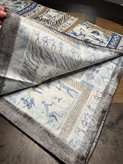 TRIBAL FOLK ART FABRIC REMNANT CRAFT SEWING 58″ X 2 YARDS