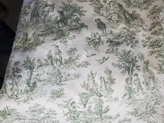 Waverly Rustic Life Toile Fabric Remnants Sage Green For Throw Pillow 28″x28″