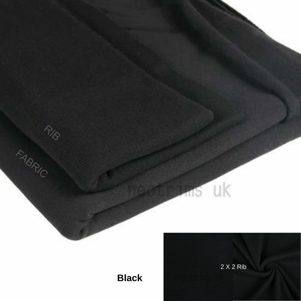 Knit Rib 2×2,Stretch Ribbing Matching Sweat Shirt Fleece Fabric Material,1 meter