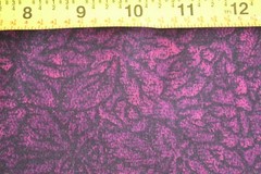 By 1/2 Yd, Purple Pink Flowers Leaves on Black Cotton, Jinny Beyer Palette,B693