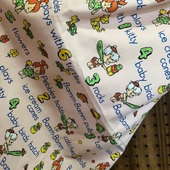 Flintstones Pebbles and Bamm-Bamm Fabric 1 yard 36×60 in VTG 1991 Unused remnant