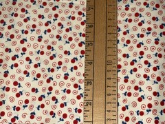 By 1/2 Yd Moda “MINI FLORAL” by Sandy Gervais Red Blue Cream Cotton Fabric BTHY