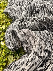 Black White Linen Blended Unique Fabric By 2 Meters, Natural Sewing Fabrics.