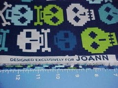 Fabric Craft Jo-Ann Robots 40″ Long by 44″ Wide New Blue/ Green Cotton Quilting