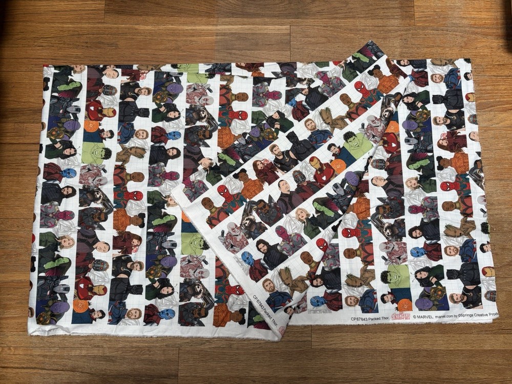 RARE Marvel Avengers Infinity War 2 Yds Cotton Fabric CP 67843 Springs Creative