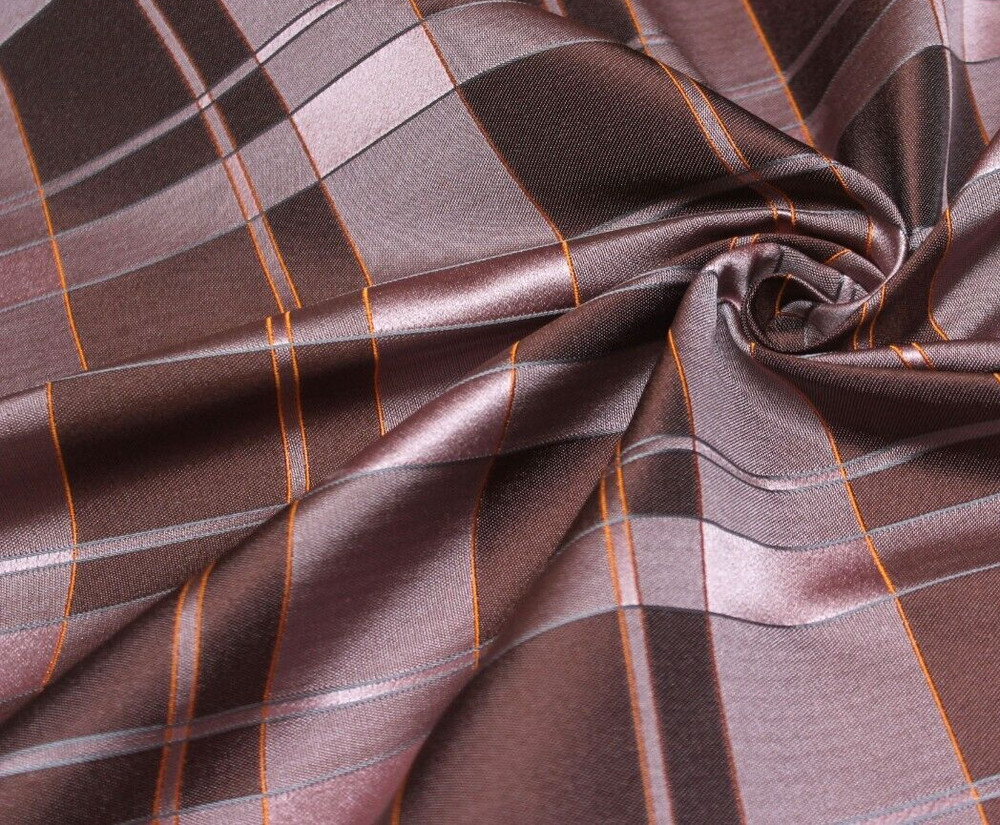 100%silk Dusty Rose Plaid Silk Fabric By the Half Yard Width 27″ F281
