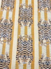 Indian Hand-Block Tiger Cotton Fabric 2.5 Yard Running Craft Fabric Print_1512