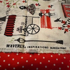 Waverly Emma Mila Paris Fabric Bundle Red Polka Dot Black Gold Confetti 3 Yards