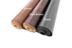1 Yards 54″ X 36″ Dark Brown Faux Leather Fabric Distressed Crazy Horse Soft Fak
