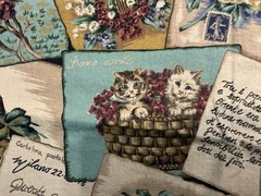 1991 Cyrus Clark Co POSTCARDS Antique Postcards/Floral Collage Fabric 55” X 50”