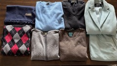 100% Cashmere Lot of 8 Flawed Bundle Crafters Cutters Fabric Sweaters Scarf Suit