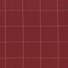 1.375 YDS MERLOT Red Check Block Cotton Drapery Pillow Cushion Upholstery Fabric