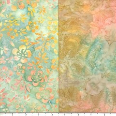 Lot 10 Fat Quarters Pastel Muted Tones Batik Lunn Fabric FQ Pack 100% Cotton