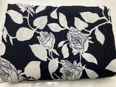 High Quality Cotton Poplin Fabric Designed in Japan Dark Navy White Roses 6 Yard