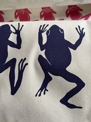 RARE Michigan Rag Co. Fabric Frogs Print Marushka 65” wide 1 – 12 yds NOS