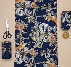 Breathable Cotton Jungle Print Fabric, Ideal for Summer Clothing and Dress