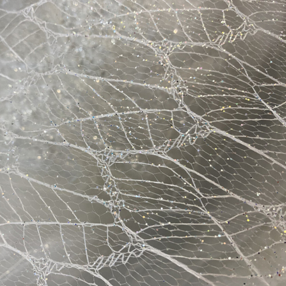 Shiny Fishnet Hollow Out Net Fabric Mesh Glitter Wedding Dress Background Decor