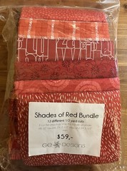 Shades Of Red Bundle GE Designs Stash Builder Bundle 12 1/2 Yard Cuts B4