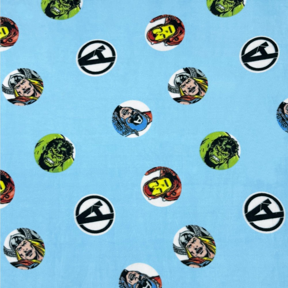 Marvel Avengers Retro Comics Fleece Fabric – 60″ Wide – Sold by The Yard