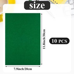 BOUBONI 10PCS Green Self Adhesive Felt 8 x 11.8 inches (20 x 30cm),
