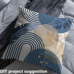 Mid Century Fabric By The Yard Navy Blue Gold Upholstery 10 Yards,