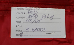 RED POLYESTER LINING FABRIC : Bolt 49″, L= 3 YARDS