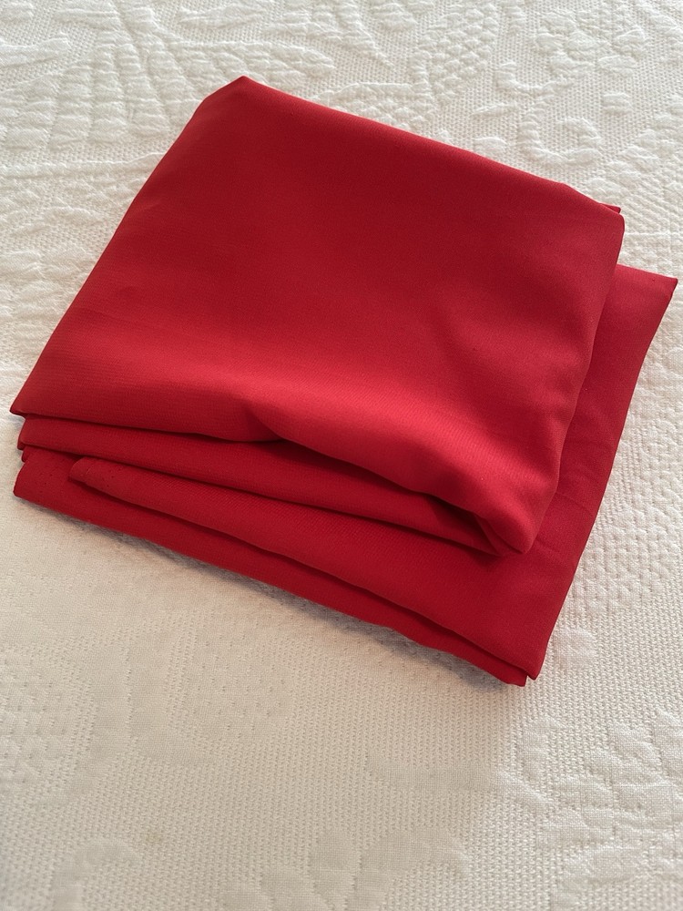Red Poly Blend Fabric 41” W X 75” L