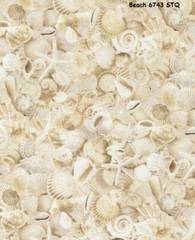 Beach Cotton Quilt fabric Timeless Treasures BTY Sea Shells on Blue CD1871