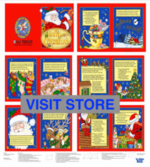 Home For Christmas Nursery DIY Quilting Fabric Throw Pillow Stocking Panel 24″