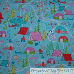 BonEful FABRIC FQ Cotton Quilt VTG Green Tone Silver Glitter Metallic Grass Tree