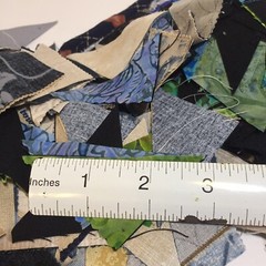 1 Pound 1 Ounces Cotton Print Fabric Quilt Scraps Leftovers Triangles V