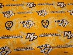 NASHVILLE PREDATORS NHL 100% COTTON 1- 1/2 YARD PIECE BRAND NEW SPORT DESIGN