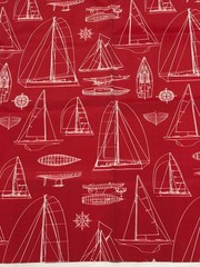 Solarium Outdoor Fabric Sailing Sailboats 1 Yard Red RichLoom Screen Print 54”