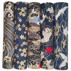 5PCS Cotton Pattern Fabric Bundles Small Flower Pattern Japanese Style Fabric fo