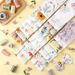 Hahafelt 60 Pcs Fabric Strips Quilting 2.6 x 40″ Floral Cotton Fabric Bundles