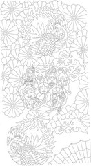 Sashiko Embroidery Cloth Seven Lucky Gods 60x108cm COSMO Pre-Printed Japan