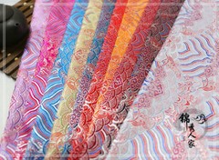 Chinese Japanese Wave Brocade Satin Silky Fabric Dress Clothes Cheongsam DIY