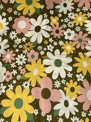 2 Yards Retro Floral Print Cotton Quilting Fabric Magic Moon For Joann
