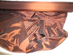 Rust-Brown LEOPARD PRINT Iridescent Satin/Taffeta REVERSIBLE FABRIC – per yard