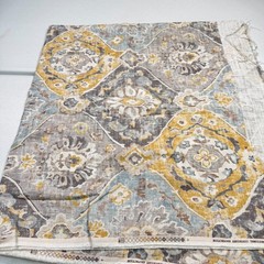 convington upholstery fabric cotton gray yellow floral louts 55×98 2.75yards