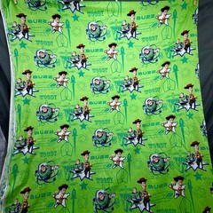 Toy Story Fabric Woody Buzz Pixar Disney 2009 Green Cotton 4.5yd 44” Wide